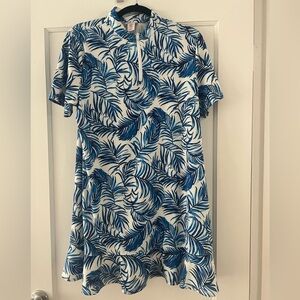 Tommy Bahama Golf Dress Womens Large Palm Leaf Zip Performance Spandex  XL